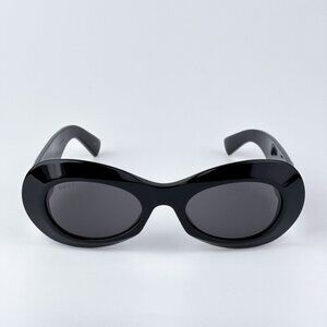 Gucci GG1696S 001 BRAND NEW Sunglasses Black Grey Women Oval